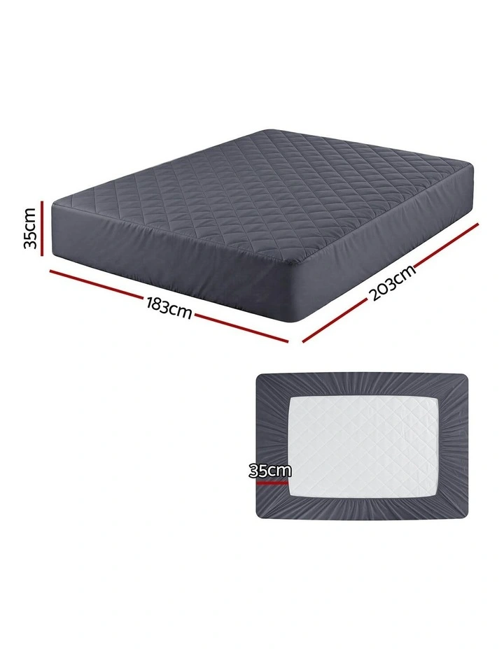 Water-Resistant Mattress Protector Microfiber 360 Fit King in Grey image 4