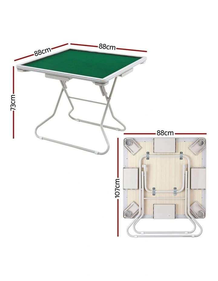 Folding Mahjong Table With 4 Drawers And Cup Holders image 4