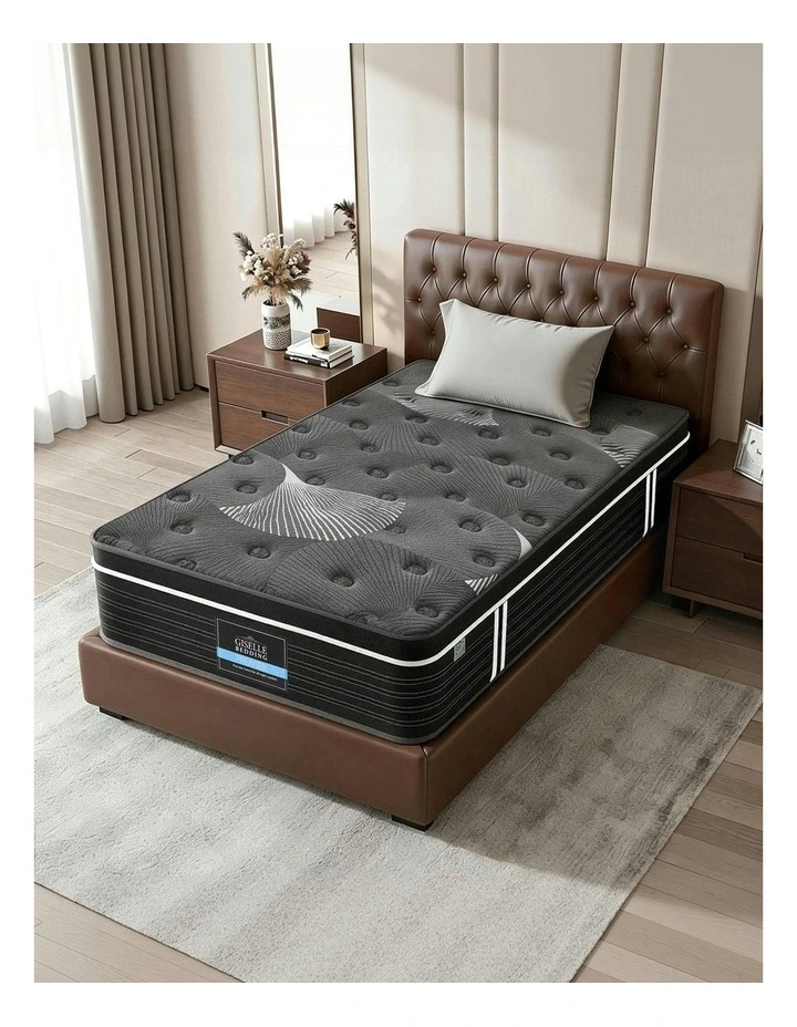 Mattress Graphene Memory Foam Medium Firm Euro Top Mattresses King Single 35cm in Black image 3