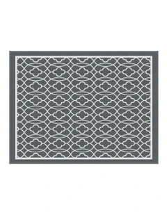 Large Carpet Reversible Area Mat Outdoor Rugs 274x366cm in Grey