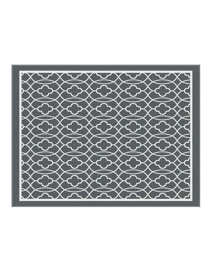 Large Carpet Reversible Area Mat Outdoor Rugs 274x366cm in Grey image 1