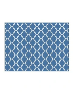 Large Carpet Reversible Area Mat Outdoor Rugs 274x366cm in Blue