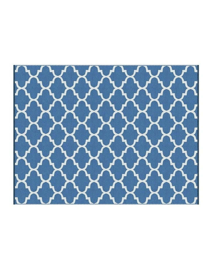 Large Carpet Reversible Area Mat Outdoor Rugs 274x366cm in Blue image 1