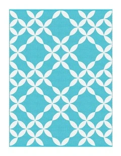 Large Carpet Reversible Area Mat PP Dual-Sided Patio Outdoor Rugs 274x366cm in Light Blue