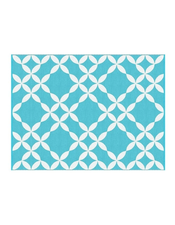 Large Carpet Reversible Area Mat PP Dual-Sided Patio Outdoor Rugs 274x366cm in Light Blue image 2