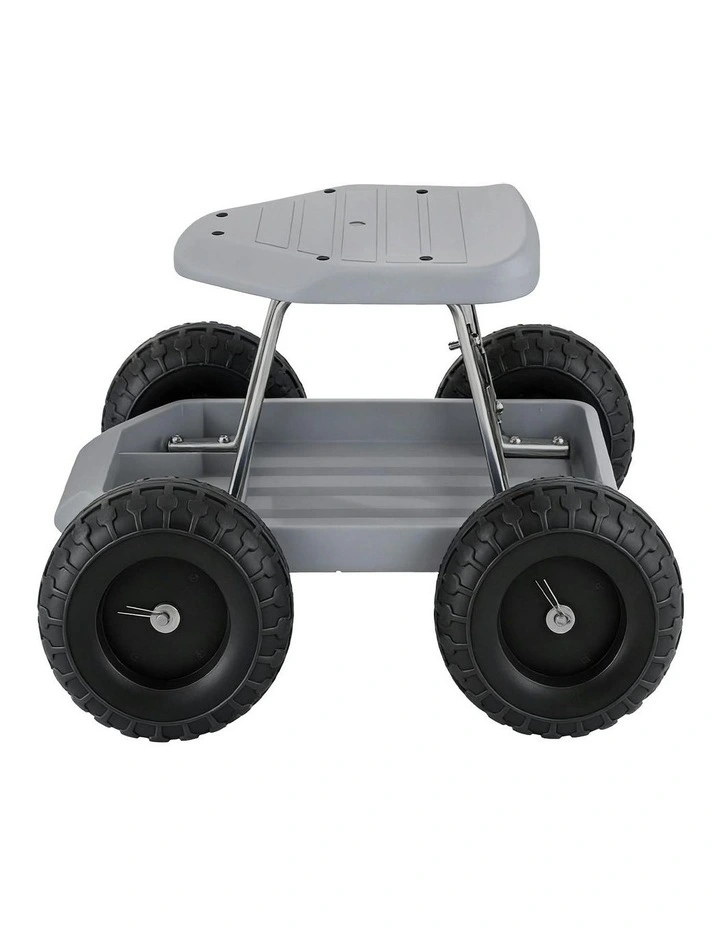 Garden Cart Seat Wheels Rolling Work Stool Tool Tray Heavy Duty 200kg image 2