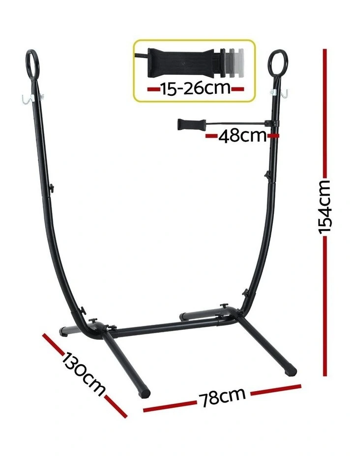 Hammock Chair Stand Iron Frame with Phone Holder in Black image 4
