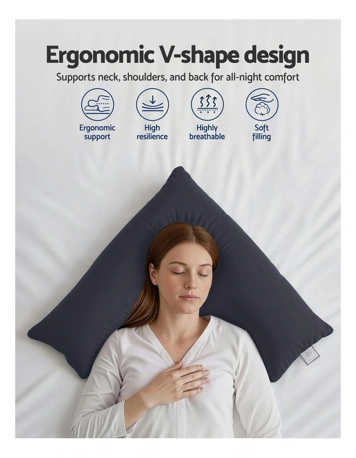 V Shape Pillow Boomerang Nursing Body Cushion in Grey image 4