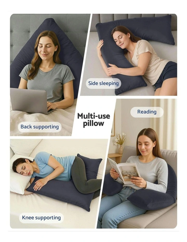 V Shape Pillow Boomerang Nursing Body Cushion in Grey image 6
