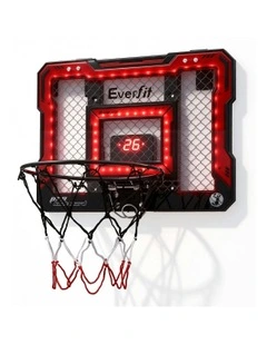 Mini Basketball Hoop Over Door Indoor LED Scoreboard Set 40x30cm in Red