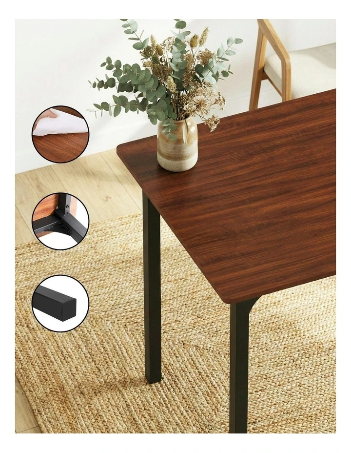 Kitchen Furniture Dining Table and Chairs Set of 4 Storage Bench in Walnut image 6