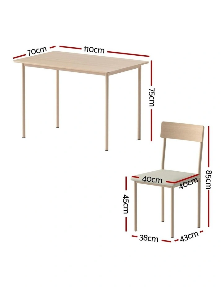 Dining Table And Chairs Set of 5 in Natural Beige image 4