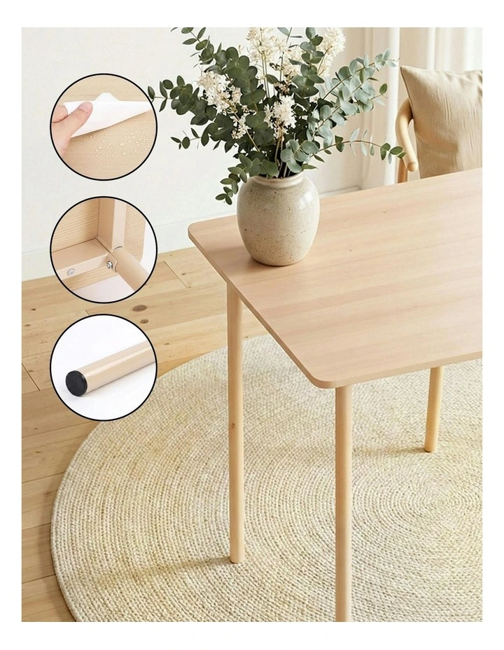 Dining Table And Chairs Set of 5 in Natural Beige image 6