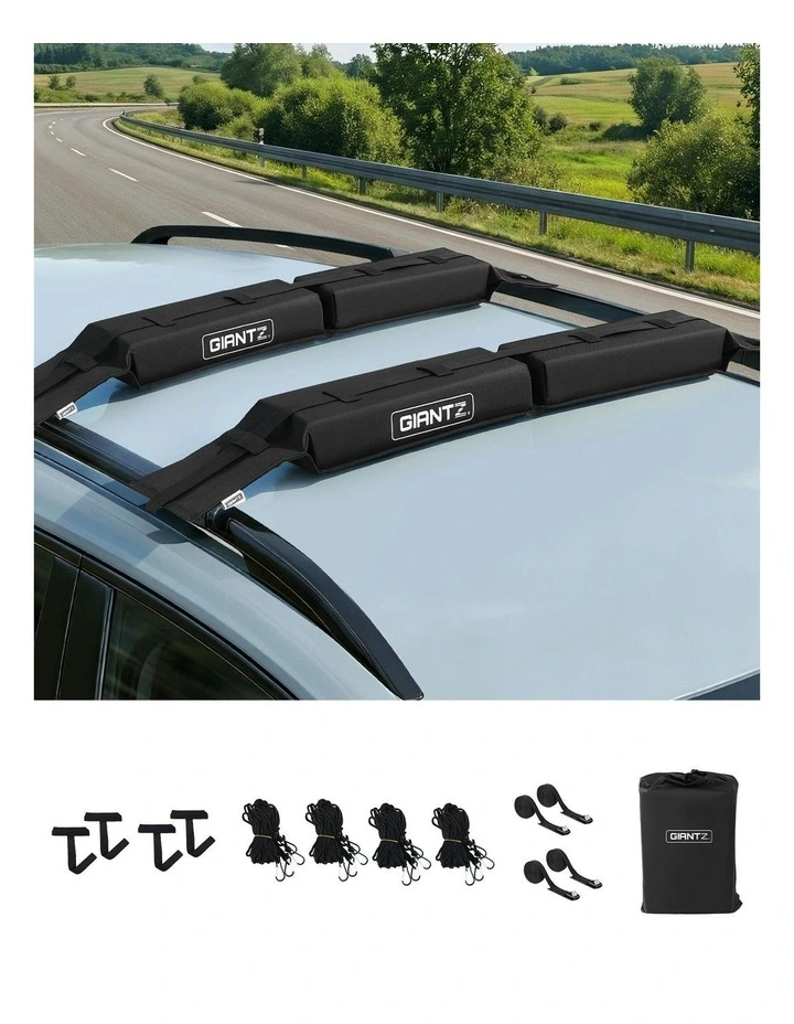 Universal Soft Roof Rack Kayak Pads for Surfboard SUP Portable Roof Bars in Black image 3