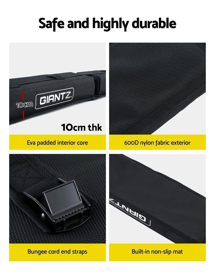 Universal Soft Roof Rack Kayak Pads for Surfboard SUP Portable Roof Bars in Black image 7