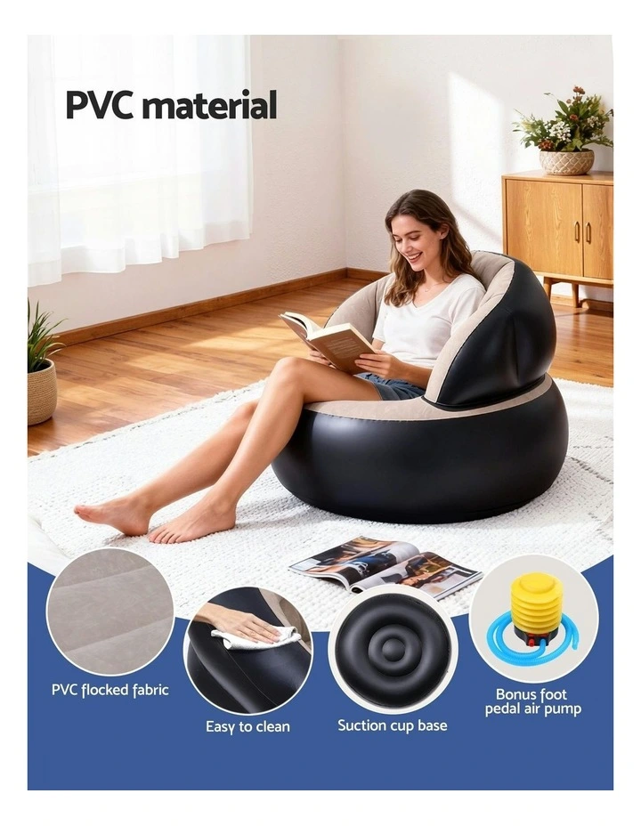 Blow Up  Air Folding Inflatable Sofa in Black image 5