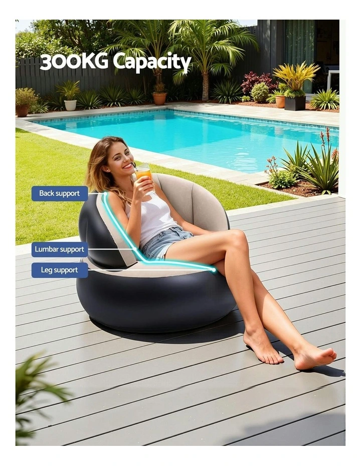 Blow Up  Air Folding Inflatable Sofa in Black image 7