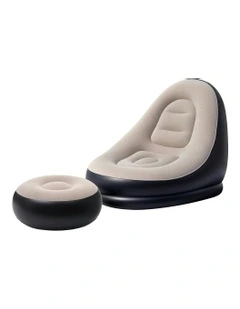 Inflatable Chair With Ottoman in Black