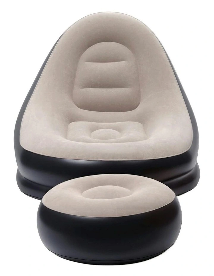 Inflatable Chair With Ottoman in Black image 2