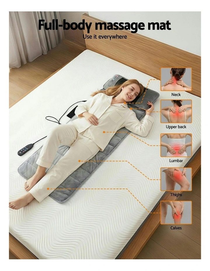 Massage Mat 10-nodes Vibration Heating Massage Cushion in Grey image 5