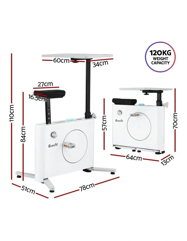 Exercise Bike Magnetic Desk Bike with Tabletop Fitness Home Workout Gym image 4