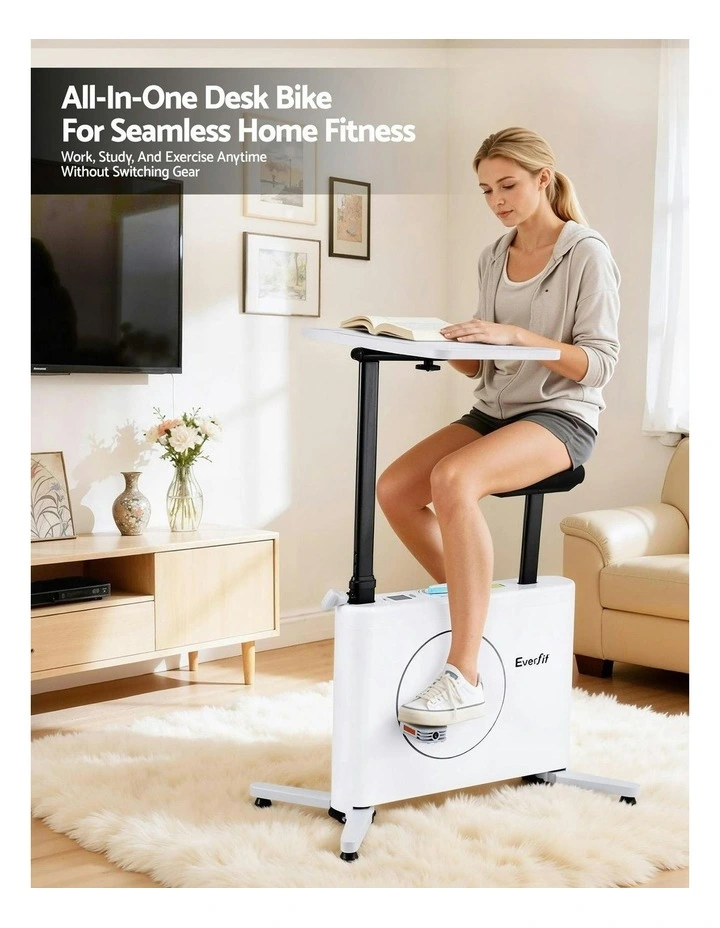 Exercise Bike Magnetic Desk Bike with Tabletop Fitness Home Workout Gym image 5