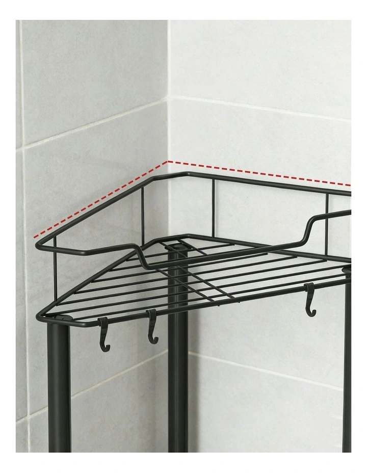 4 Tier Floor Standing Corner Shower Caddy Bathroom Organizer in Black image 5