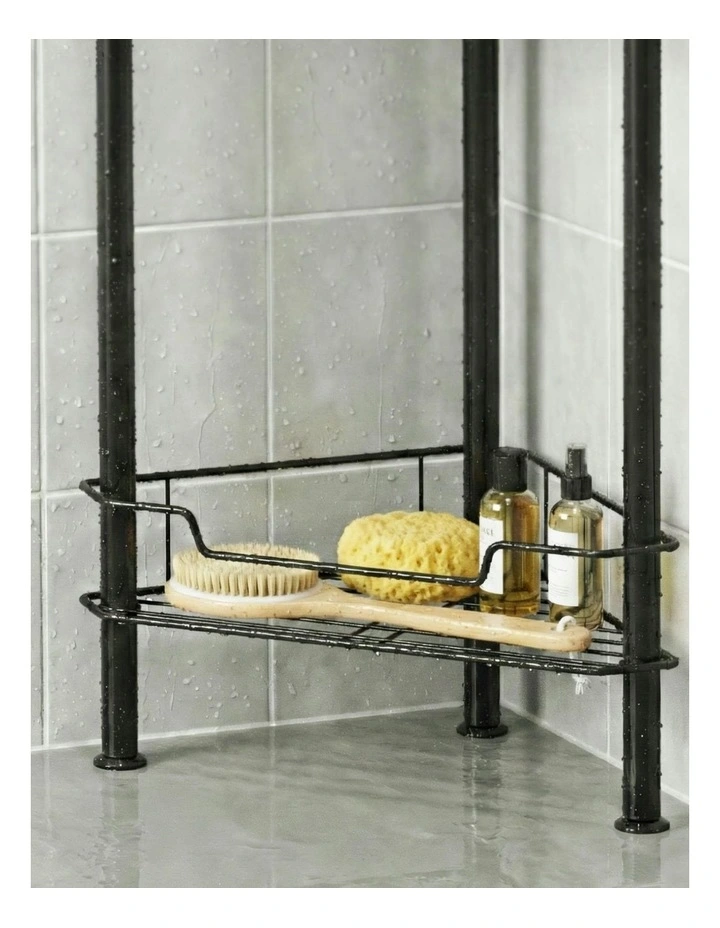 4 Tier Floor Standing Corner Shower Caddy Bathroom Organizer in Black image 6