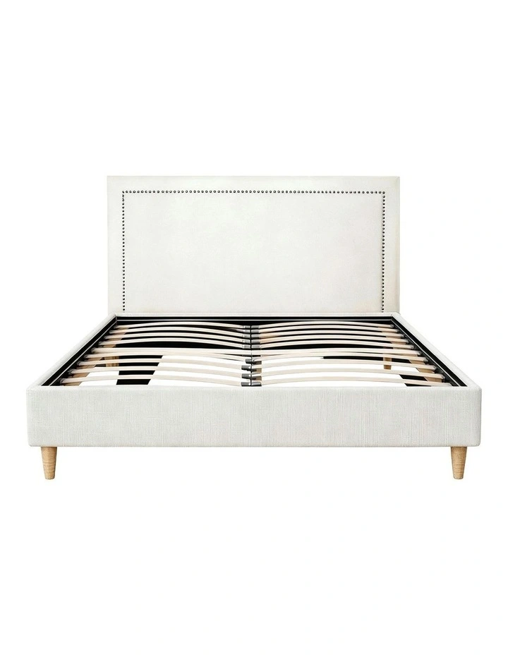Platform Bed Base Queen Bed Frame in Beige image 2