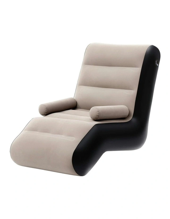 Inflatable Blow Up Folding Air Sun Lounger Chair Sofa in Black image 1