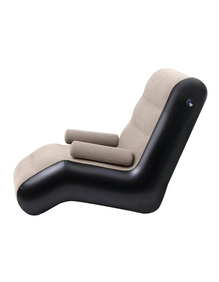 Inflatable Blow Up Folding Air Sun Lounger Chair Sofa in Black image 2