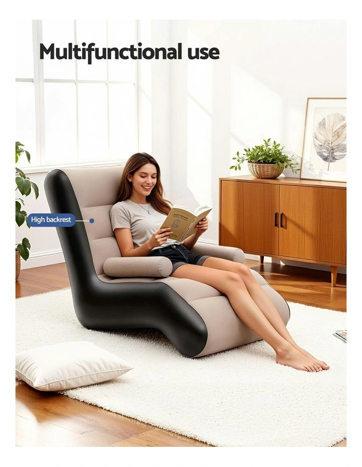 Inflatable Blow Up Folding Air Sun Lounger Chair Sofa in Black image 5