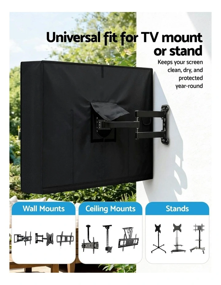 Waterproof Outdoor Patio Flat TV Cover 40-43 Inch in Black image 5