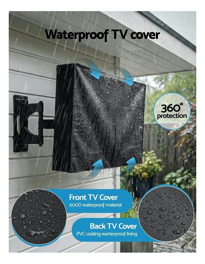 Waterproof Outdoor Patio Flat TV Cover 40-43 Inch in Black image 6