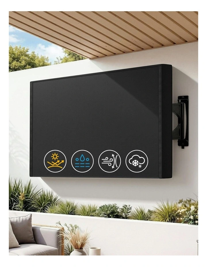 Waterproof Outdoor Patio Flat TV Cover 55-58 Inch in Black image 3