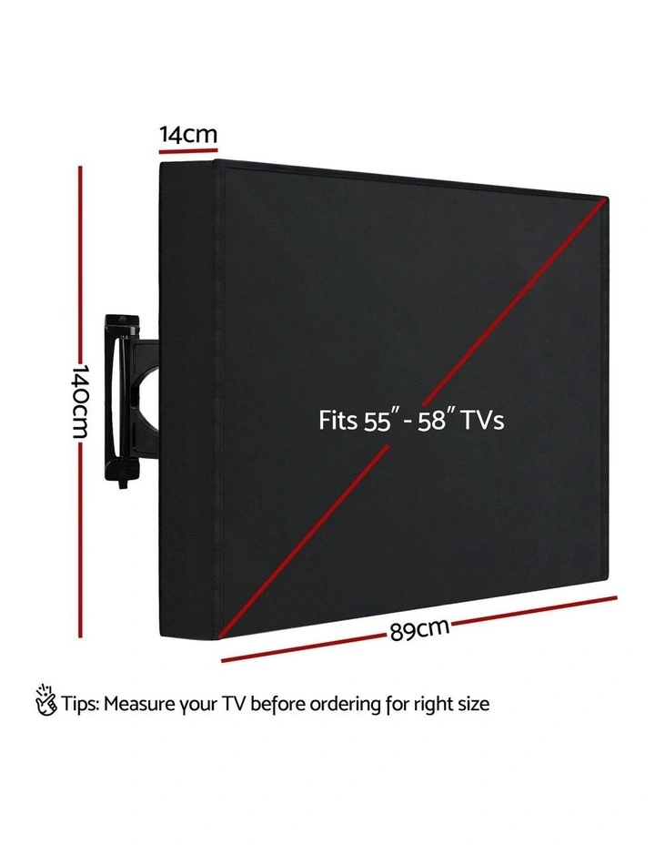 Waterproof Outdoor Patio Flat TV Cover 55-58 Inch in Black image 4