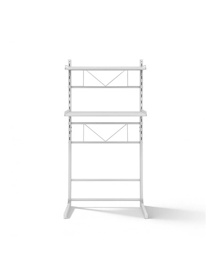 2 Tier Over Toilet Bathroom Storage Shelf in White image 2