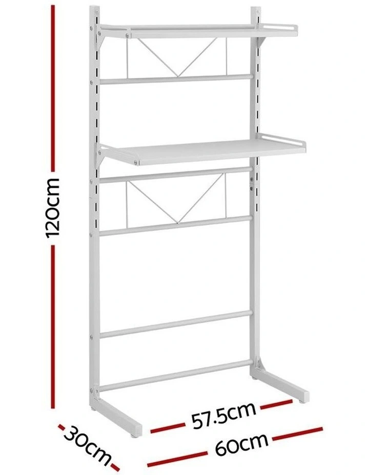 2 Tier Over Toilet Bathroom Storage Shelf in White image 4
