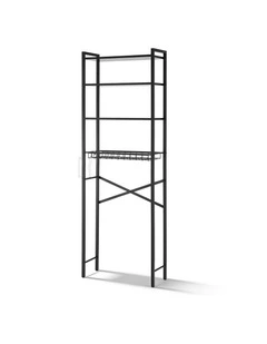 4 Tier Over Toilet Bathroom Storage Rack in Black