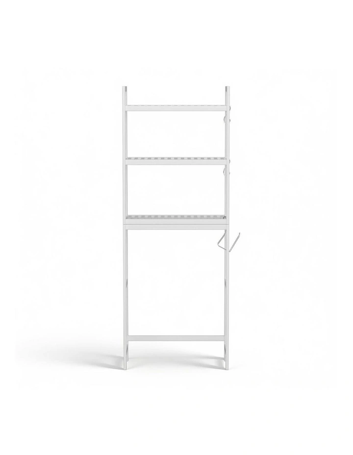 3 Tier Over Toilet Storage Bathroom Rack in White image 2