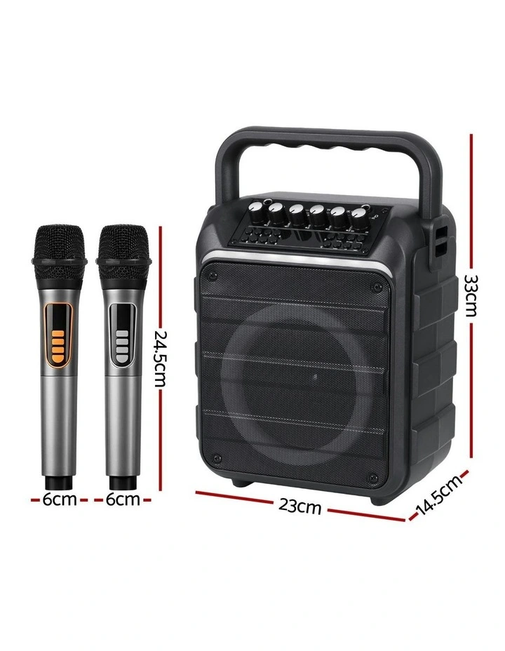 Portable Karaoke Machine with 2 Wireless Microphones Bluetooth 5.3 in Black image 4