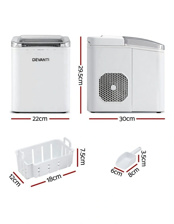 Countertop with Self Cleaning Ice Maker Machine 1.2L 12kg in White image 4