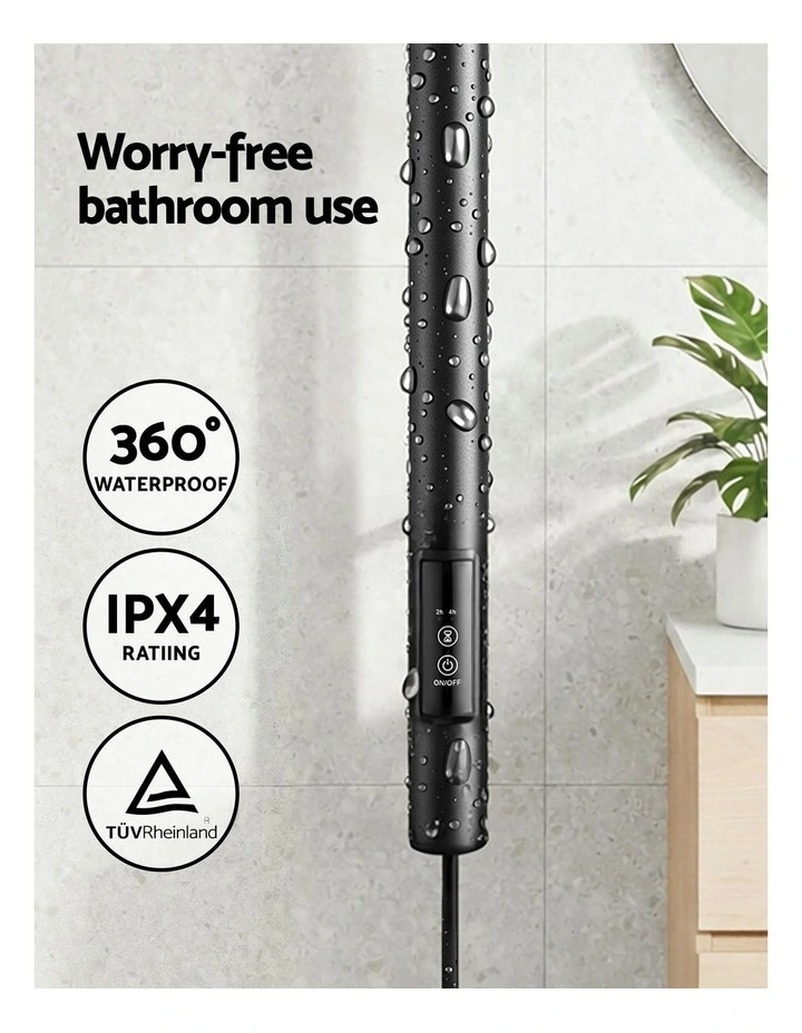 Heated Towel Rail With Timer Vertical Electric Heater Warmer Rack image 7