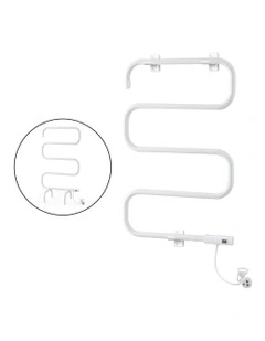 Heated Towel Rail Freestanding Wall Mounted S-Shape Electric Warmer Rack
