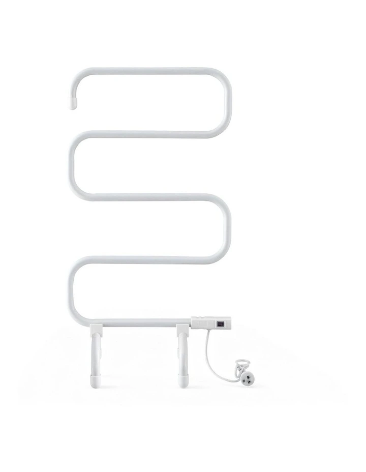 Heated Towel Rail Freestanding Wall Mounted S-Shape Electric Warmer Rack image 2