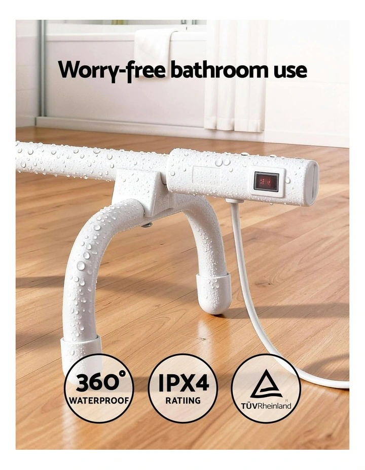 Heated Towel Rail Freestanding Wall Mounted S-Shape Electric Warmer Rack image 7