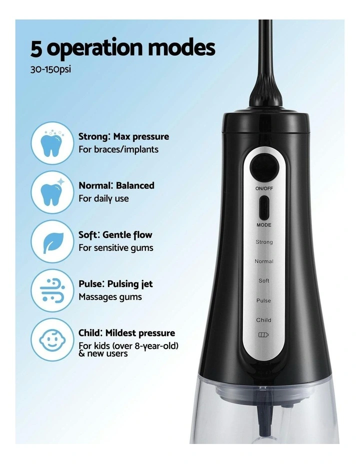Cordless Water Flosser Dental Oral Irrigator in Black image 6