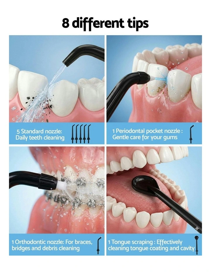 Cordless Water Flosser Dental Oral Irrigator in Black image 7