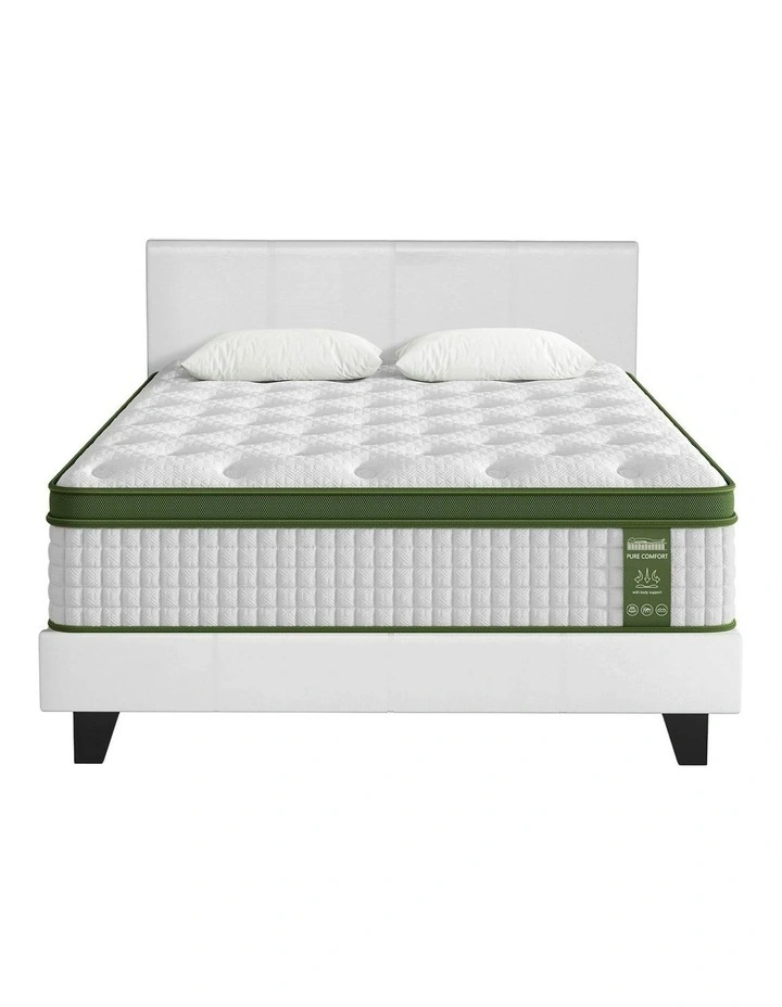 BedStory Double Bed Frame And Battress in White image 1