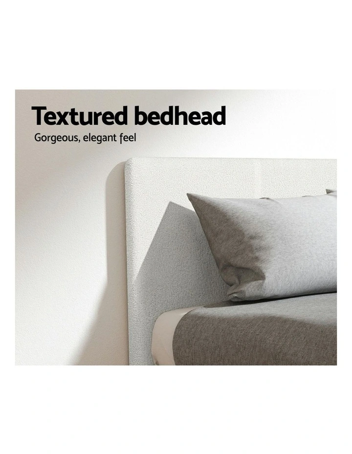 King Single Bed Set With BedStory Hybrid Mattress Upholstered Platform in White image 5